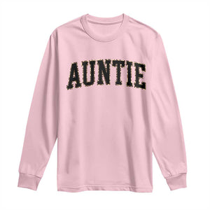 Auntie Long Sleeve Shirt Retro Varsity New Aunt Letter Print TS10 Light Pink Print Your Wear