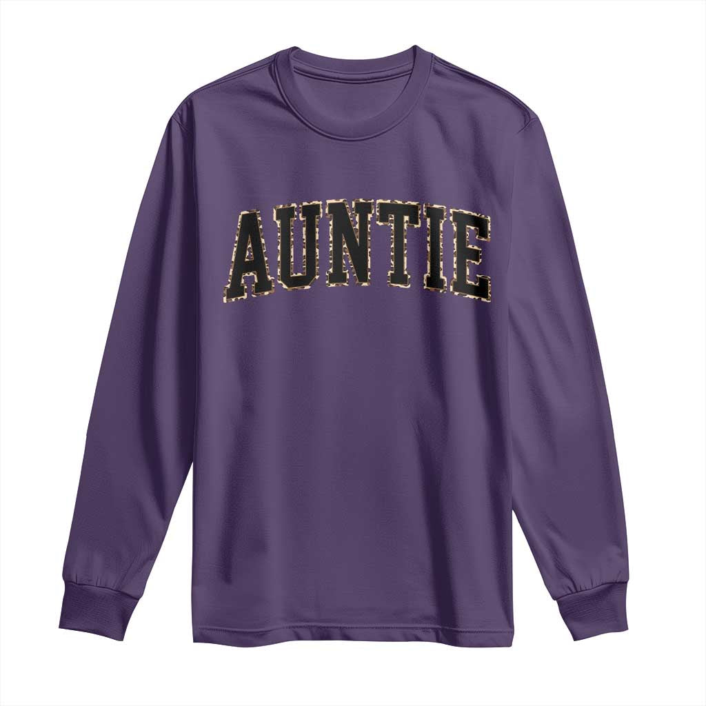 Auntie Long Sleeve Shirt Retro Varsity New Aunt Letter Print TS10 Purple Print Your Wear