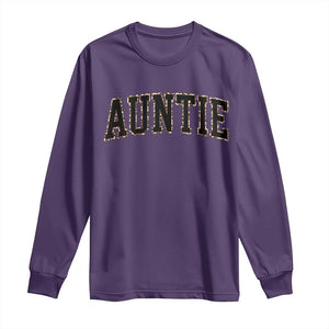 Auntie Long Sleeve Shirt Retro Varsity New Aunt Letter Print TS10 Purple Print Your Wear