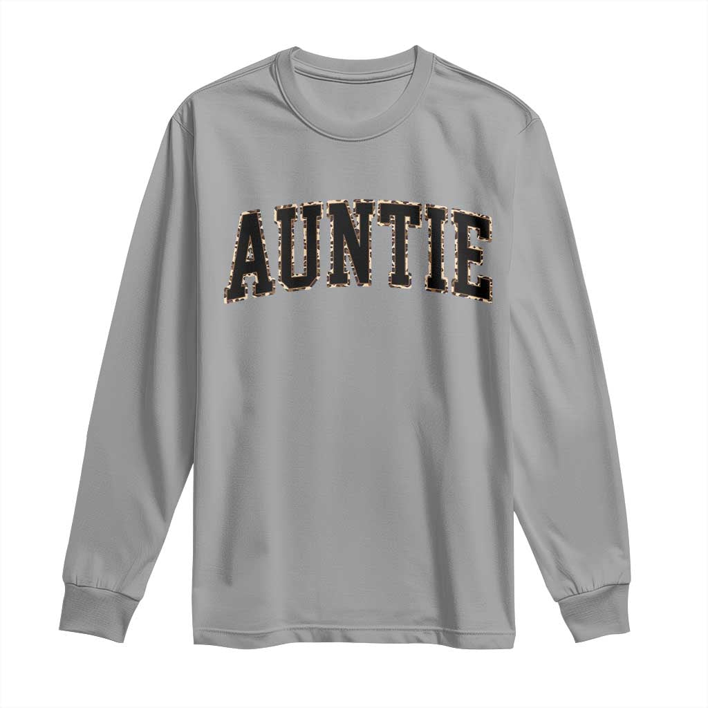 Auntie Long Sleeve Shirt Retro Varsity New Aunt Letter Print TS10 Sport Gray Print Your Wear