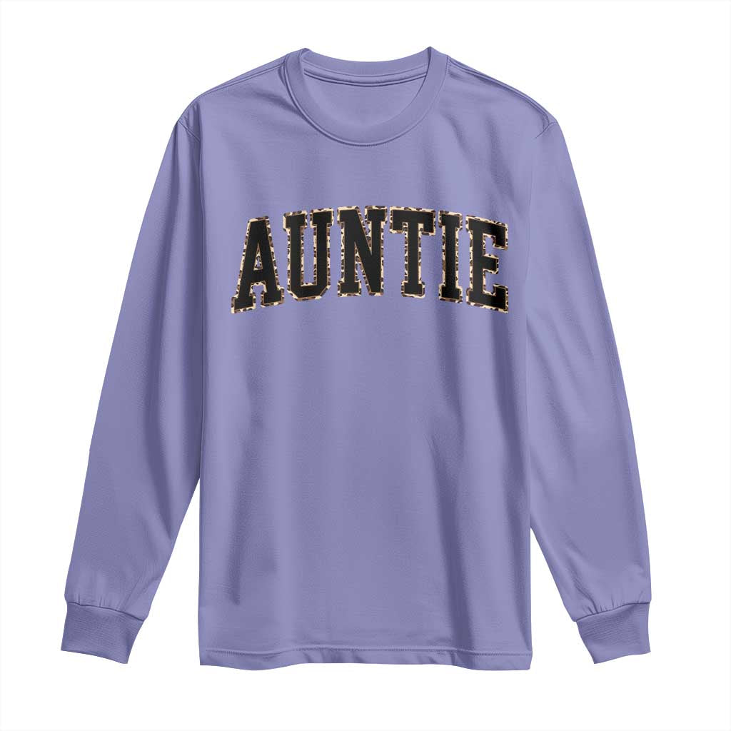 Auntie Long Sleeve Shirt Retro Varsity New Aunt Letter Print TS10 Violet Print Your Wear