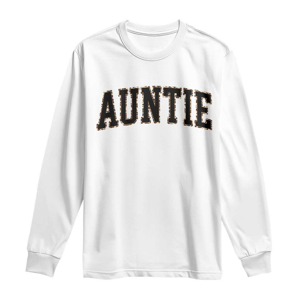 Auntie Long Sleeve Shirt Retro Varsity New Aunt Letter Print TS10 White Print Your Wear