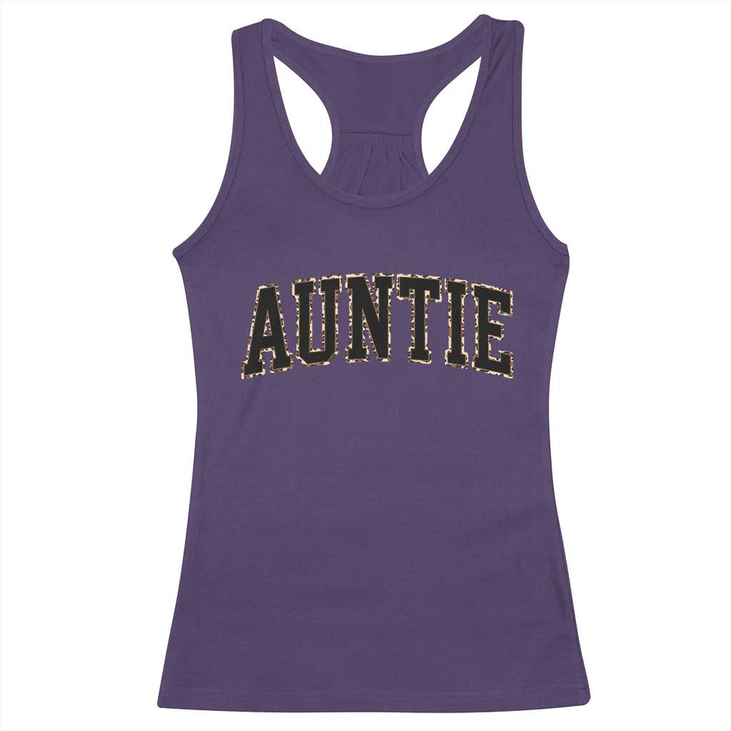 Auntie Racerback Tank Top Retro Varsity New Aunt Letter Print TS10 Purple Print Your Wear