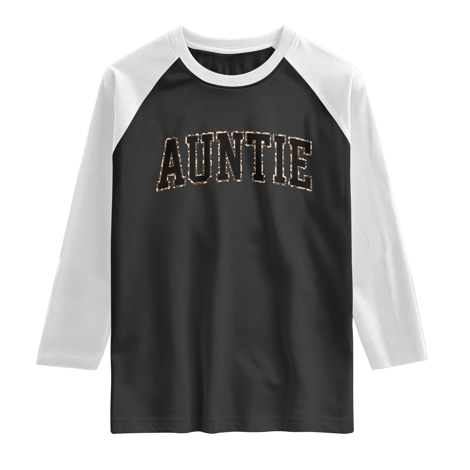 Auntie Raglan Shirt Retro Varsity New Aunt Letter Print TS10 Black White Print Your Wear