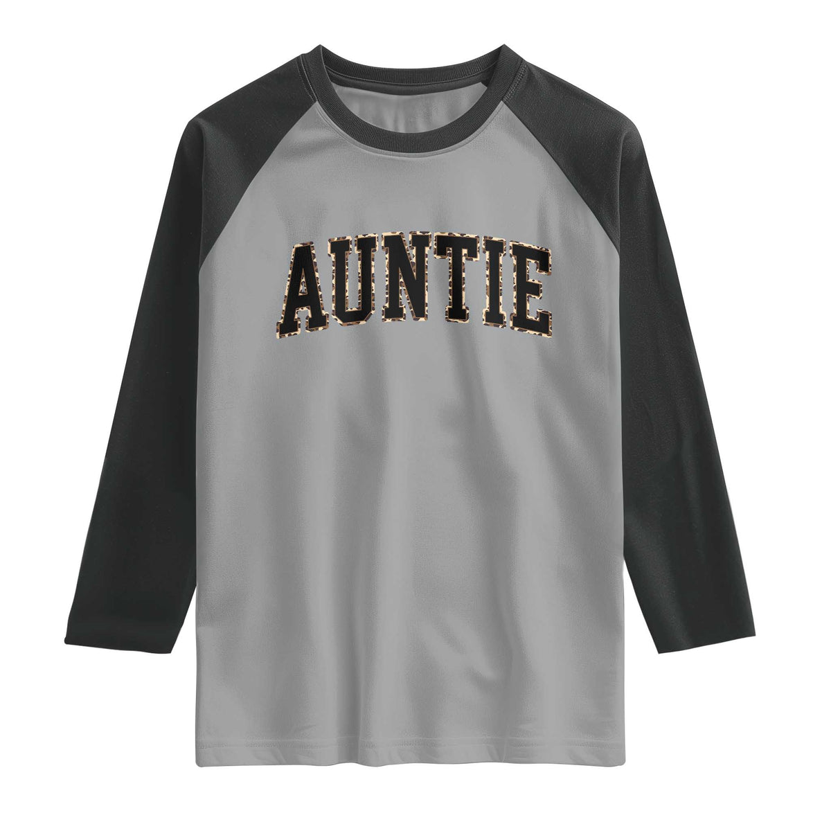 Auntie Raglan Shirt Retro Varsity New Aunt Letter Print TS10 Sport Gray Black Print Your Wear