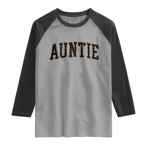 Auntie Raglan Shirt Retro Varsity New Aunt Letter Print TS10 Sport Gray Black Print Your Wear