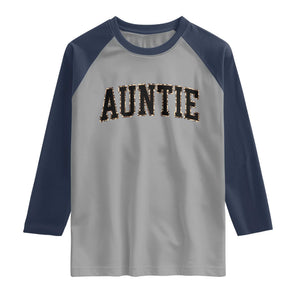 Auntie Raglan Shirt Retro Varsity New Aunt Letter Print TS10 Sport Gray Navy Print Your Wear