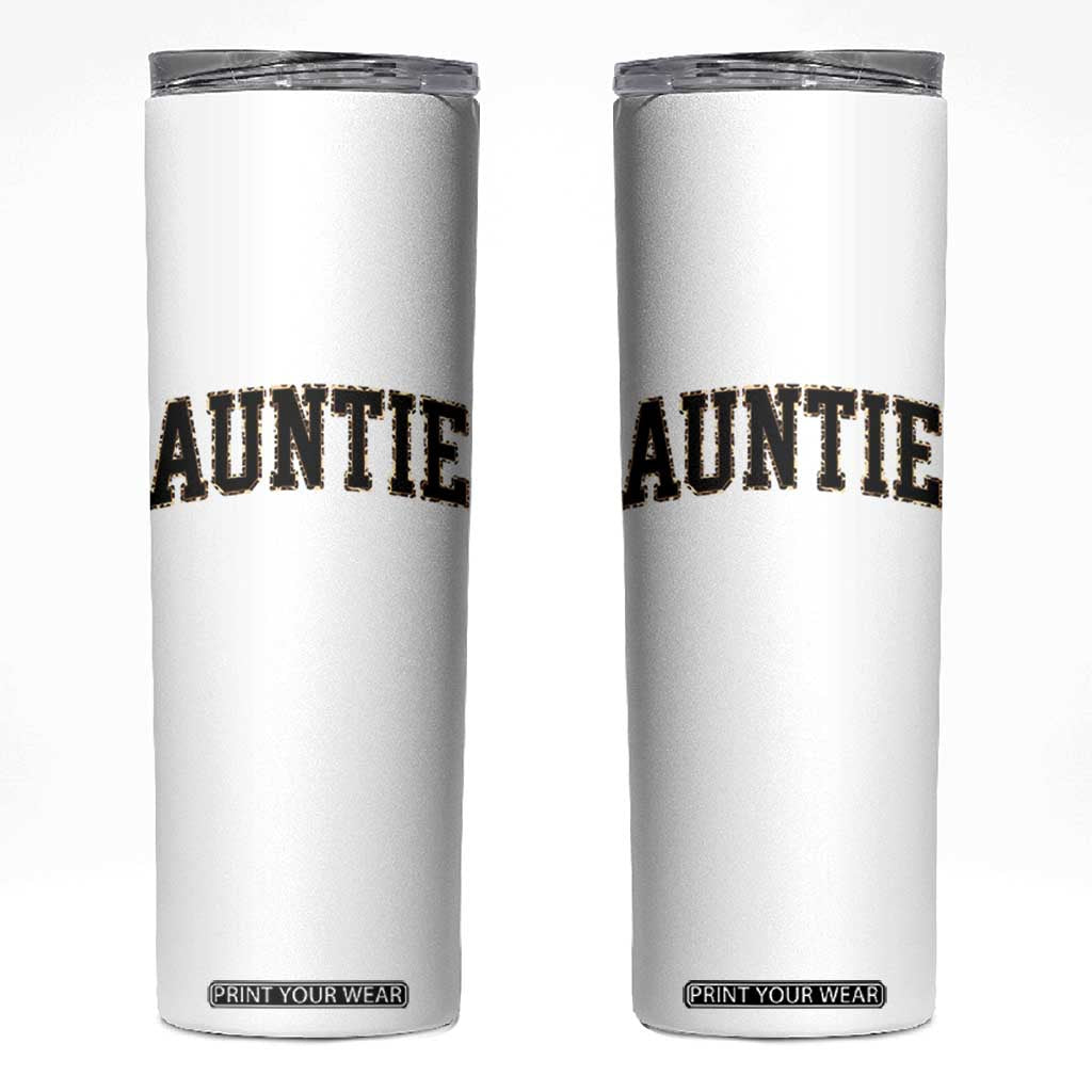 Auntie Skinny Tumbler Retro Varsity New Aunt Letter Print TS10 White Print Your Wear