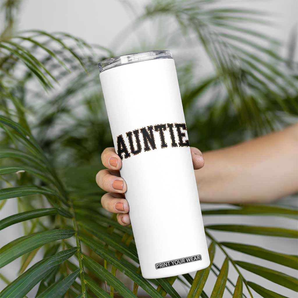 Auntie Skinny Tumbler Retro Varsity New Aunt Letter Print TS10 Print Your Wear