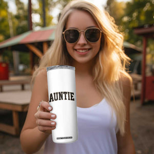 Auntie Skinny Tumbler Retro Varsity New Aunt Letter Print TS10 Print Your Wear