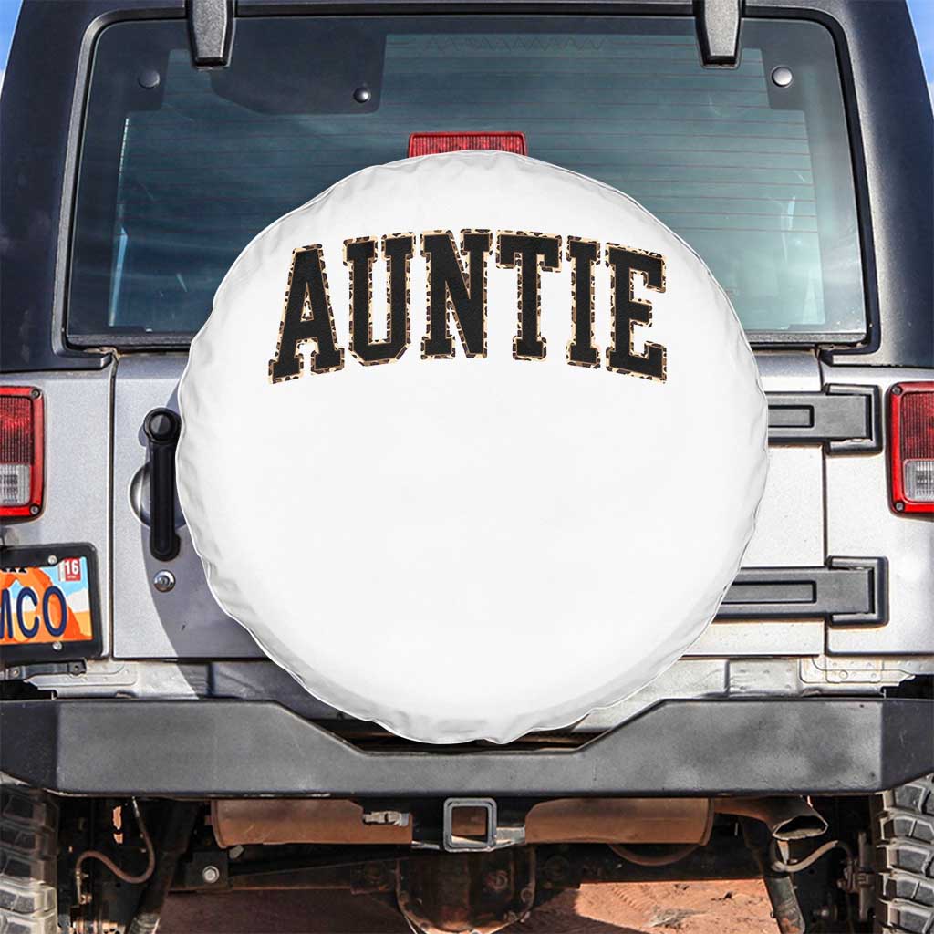 Auntie Spare Tire Cover Retro Varsity New Aunt Letter Print TS10 No hole Black Print Your Wear