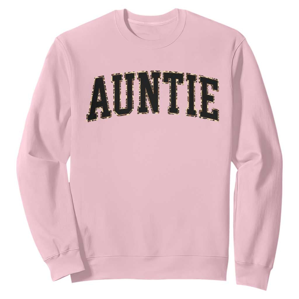 Auntie Sweatshirt Retro Varsity New Aunt Letter Print TS10 Light Pink Print Your Wear