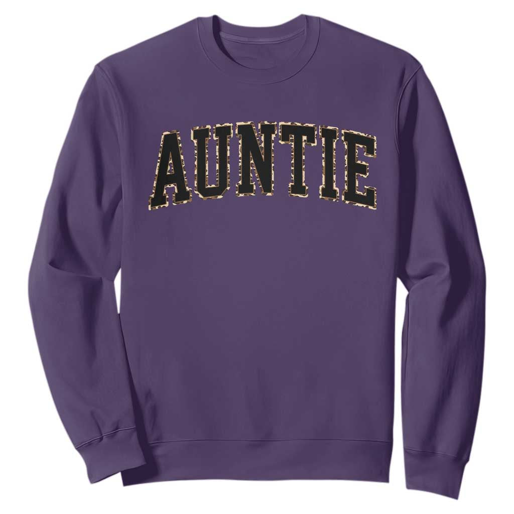 Auntie Sweatshirt Retro Varsity New Aunt Letter Print TS10 Purple Print Your Wear