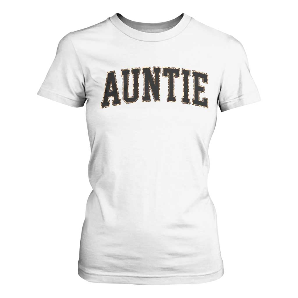 Auntie T Shirt For Women Retro Varsity New Aunt Letter Print TS10 White Print Your Wear