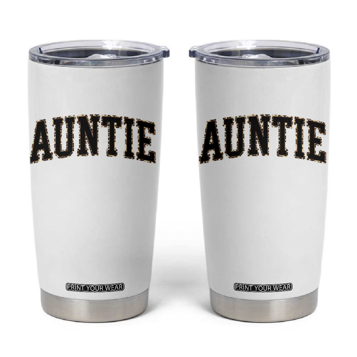 Auntie Tumbler Cup Retro Varsity New Aunt Letter Print TS10 White Print Your Wear