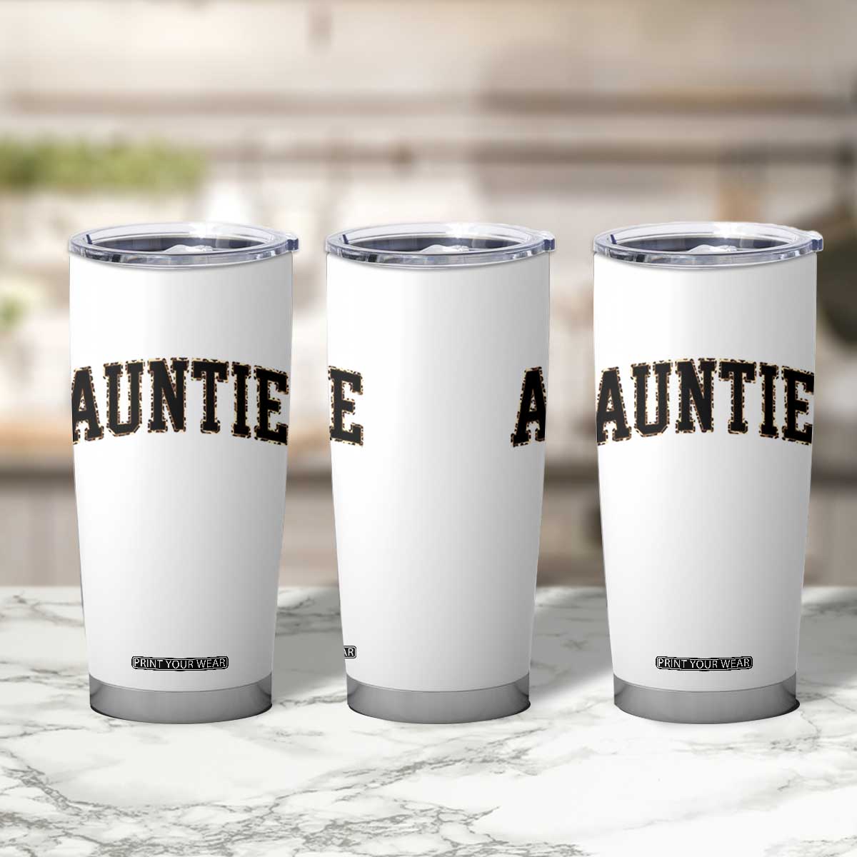 Auntie Tumbler Cup Retro Varsity New Aunt Letter Print TS10 Print Your Wear
