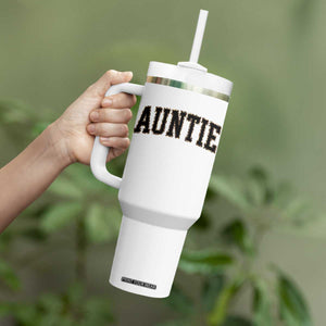 Auntie Tumbler With Handle Retro Varsity New Aunt Letter Print TS10 Print Your Wear