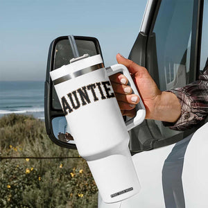Auntie Tumbler With Handle Retro Varsity New Aunt Letter Print TS10 Print Your Wear