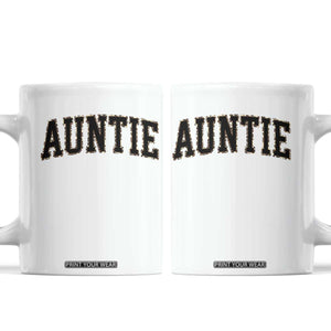 Auntie Coffee Mug Retro Varsity New Aunt Letter Print TS10 White Print Your Wear