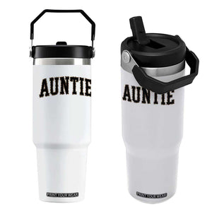 Auntie Flip Straw Tumbler Retro Varsity New Aunt Letter Print TS10 One Size: 30 oz White Print Your Wear