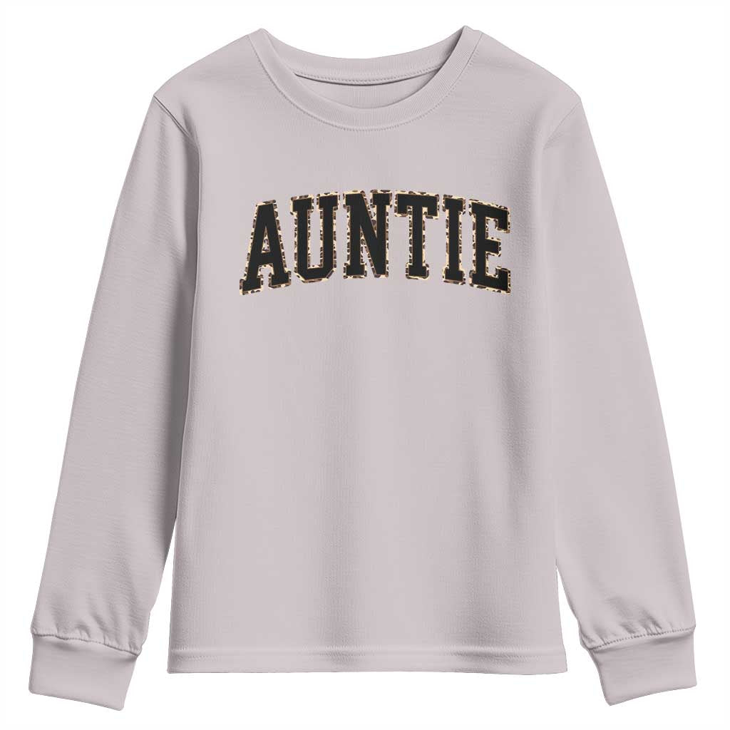 Auntie Youth Sweatshirt Retro Varsity New Aunt Letter Print TS10 Ice Gray Print Your Wear