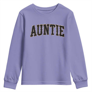 Auntie Youth Sweatshirt Retro Varsity New Aunt Letter Print TS10 Violet Print Your Wear