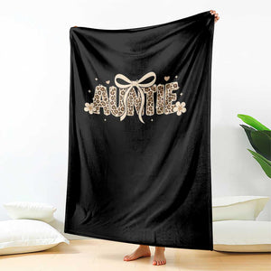 Leopard Auntie Throw Blanket Coquette Bow Cute Gift For Aunt TS10 Print Your Wear