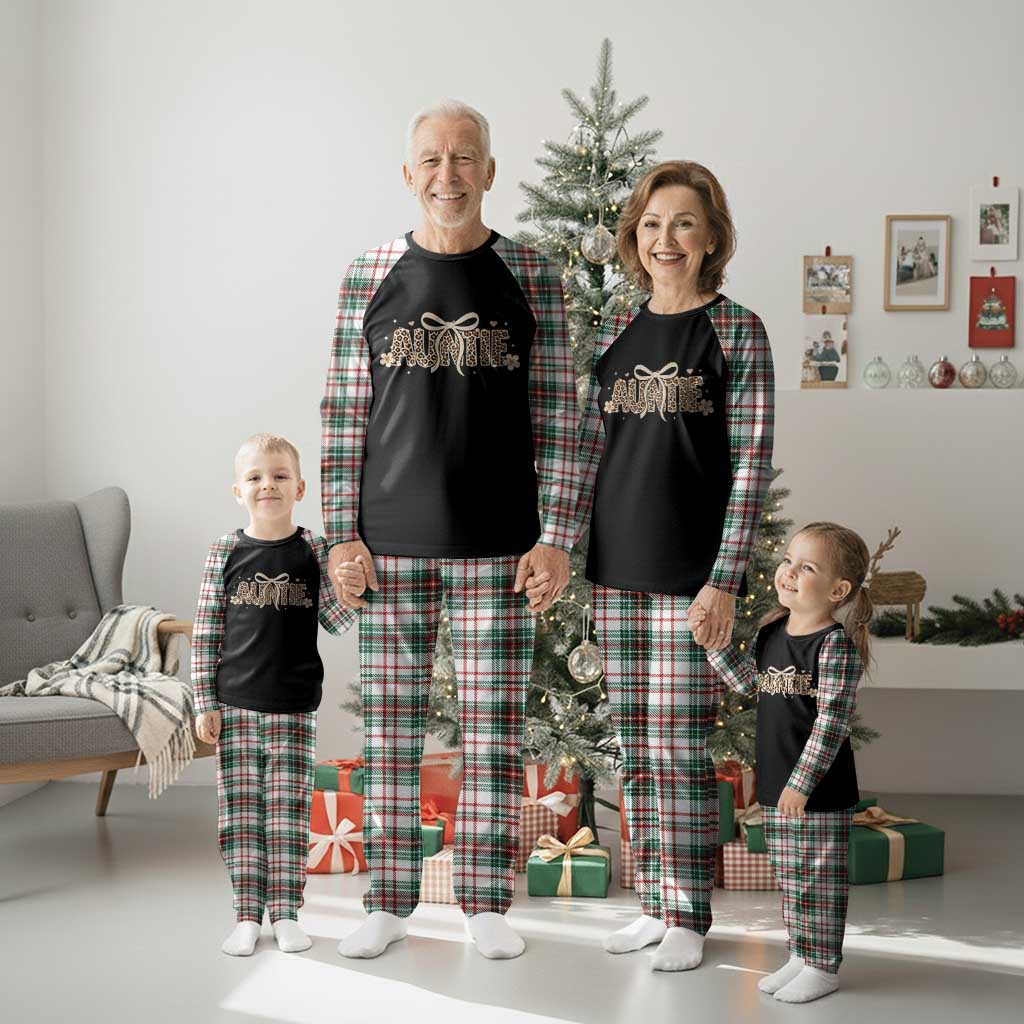 Leopard Auntie Plaid Pajama Set Coquette Bow Cute Gift For Aunt TS10 Christmas Plaid Print Your Wear