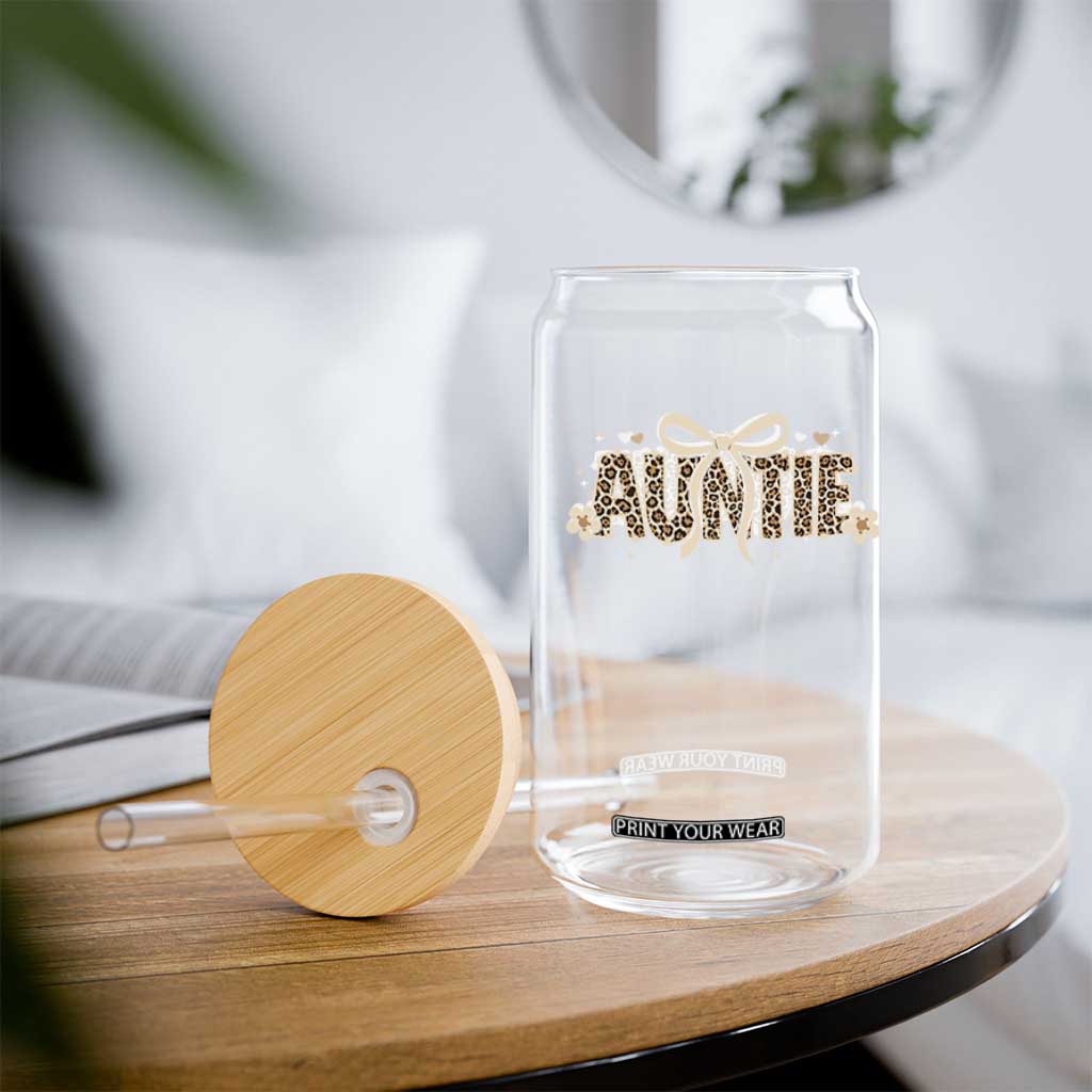 Leopard Auntie Glass Can Coquette Bow Cute Gift For Aunt TS10 Print Your Wear