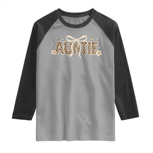 Leopard Auntie Raglan Shirt Coquette Bow Cute Gift For Aunt TS10 Sport Gray Black Print Your Wear