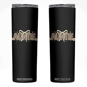 Leopard Auntie Skinny Tumbler Coquette Bow Cute Gift For Aunt TS10 Black Print Your Wear