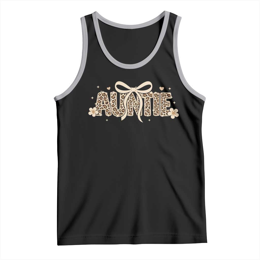 Leopard Auntie Tank Top Coquette Bow Cute Gift For Aunt TS10 Black Athletic Heather Print Your Wear