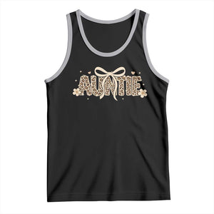Leopard Auntie Tank Top Coquette Bow Cute Gift For Aunt TS10 Black Athletic Heather Print Your Wear