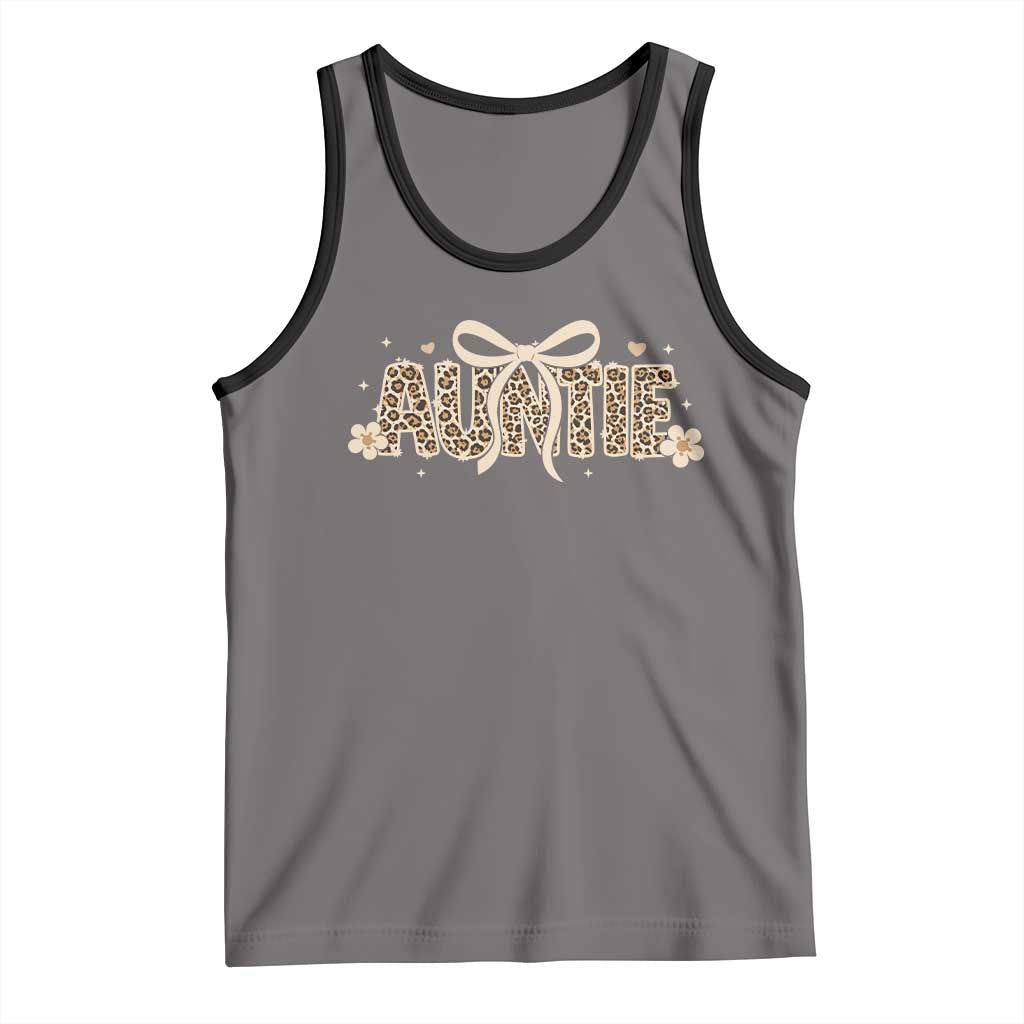 Leopard Auntie Tank Top Coquette Bow Cute Gift For Aunt TS10 Deep Heather Black Print Your Wear