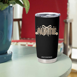 Leopard Auntie Tumbler Cup Coquette Bow Cute Gift For Aunt TS10 Print Your Wear