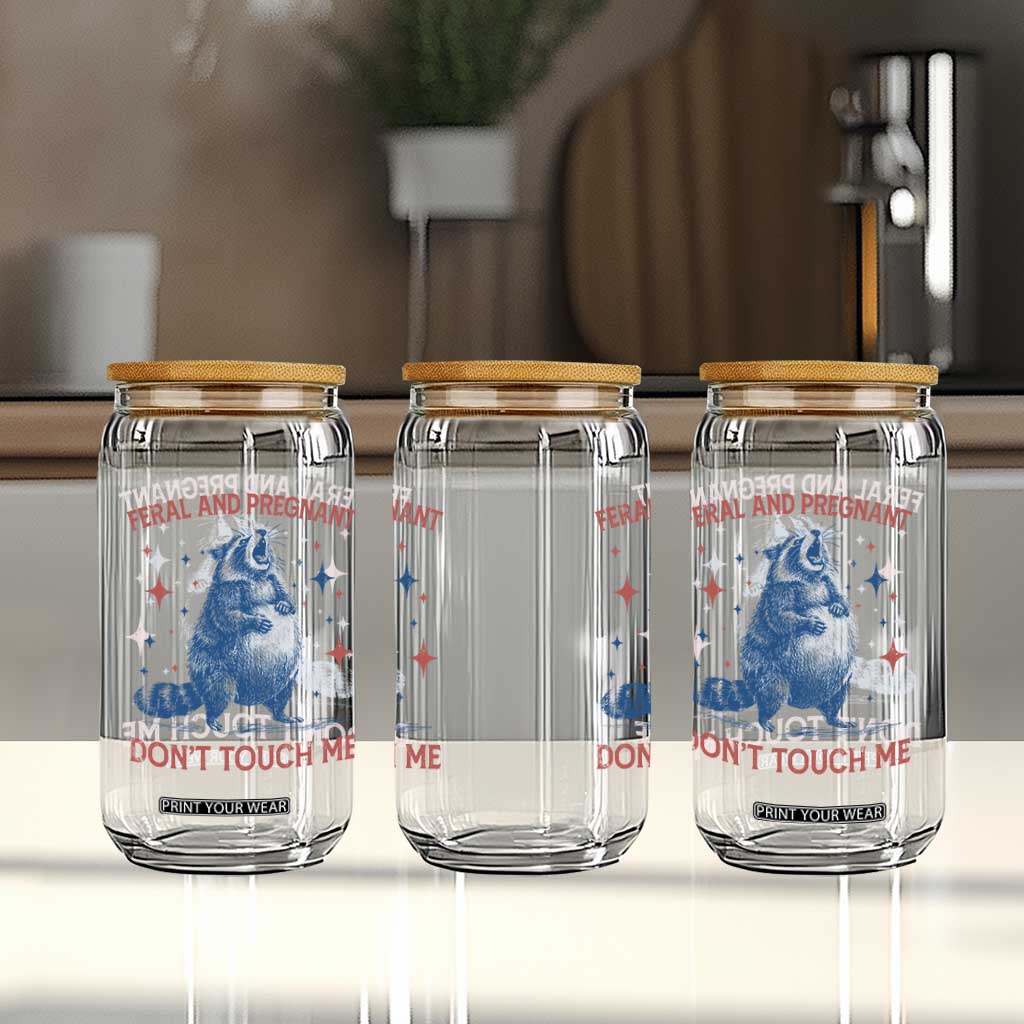 Pregnant Racoon Glass Can Feral And Pregnant Dont Touch Me Pregnancy Humor TS10 Print Your Wear