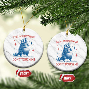 Pregnant Racoon Ceramic Ornament Feral And Pregnant Dont Touch Me Pregnancy Humor TS10 1pc White Marble Print Your Wear
