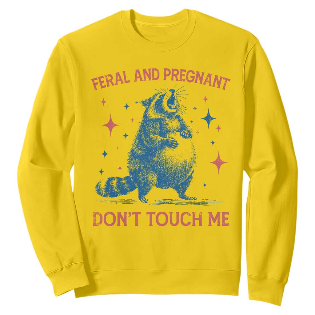 Pregnant Racoon Sweatshirt Feral And Pregnant Dont Touch Me Pregnancy Humor TS10 Daisy Print Your Wear