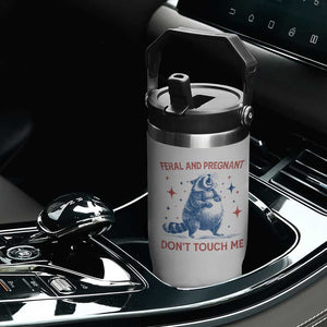 Pregnant Racoon Flip Straw Tumbler Feral And Pregnant Dont Touch Me Pregnancy Humor TS10 Print Your Wear