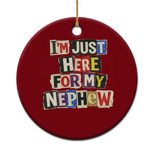 Im Just Here For My Nephew Ceramic Ornament Trendy Aunts Letter Print Vintage TS10 1pc Red Print Your Wear