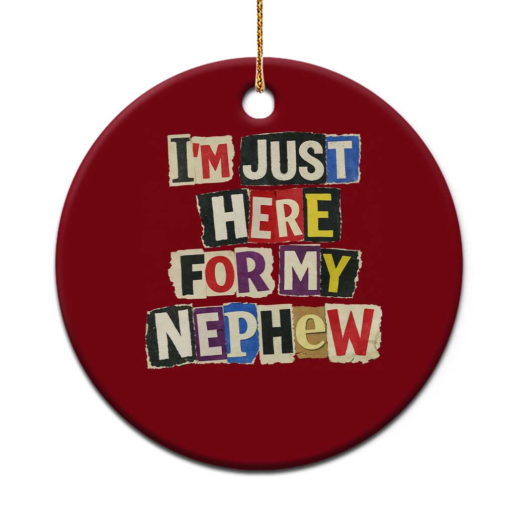 Im Just Here For My Nephew Ceramic Ornament Trendy Aunts Letter Print Vintage TS10 1pc Red Print Your Wear