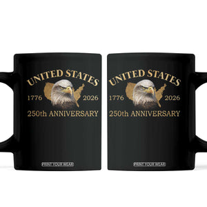 USA 250th Anniversary Coffee Mug American Map Patriotic 1776-2026 America 250 TS10 Black Print Your Wear