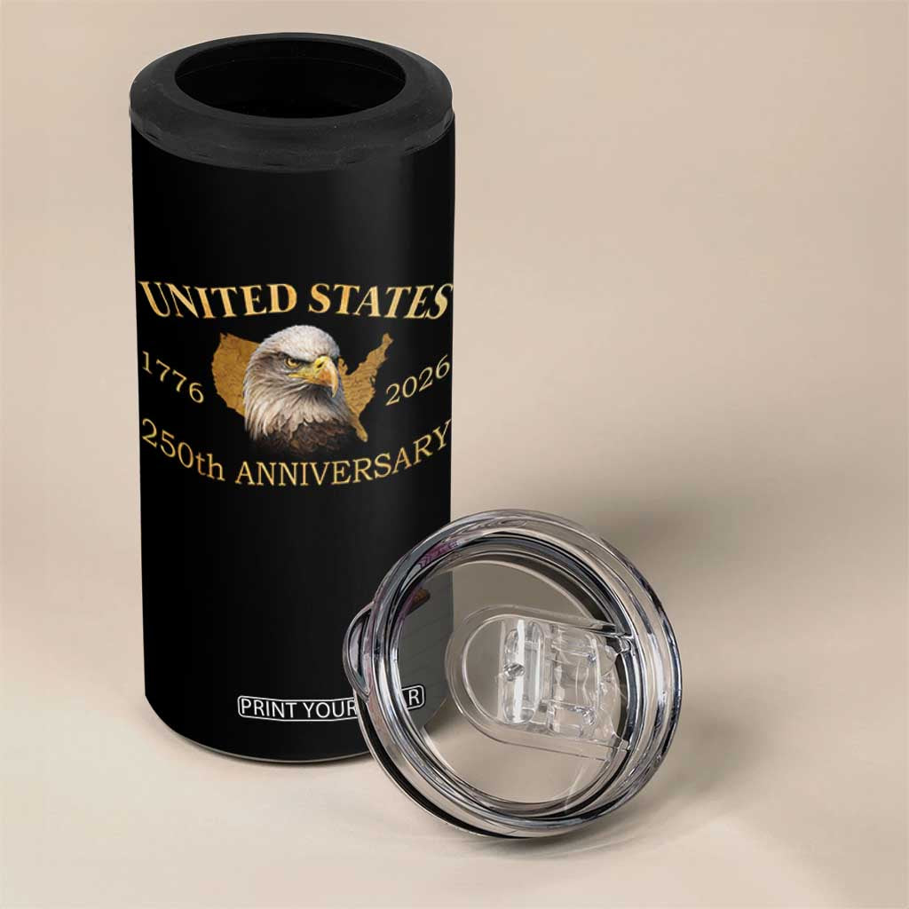 USA 250th Anniversary 4 in 1 Can Cooler Tumbler American Map Patriotic 1776-2026 America 250 TS10 Print Your Wear