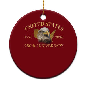 USA 250th Anniversary Ceramic Ornament American Map Patriotic 1776-2026 America 250 TS10 1pc Red Print Your Wear