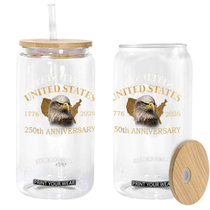 USA 250th Anniversary Glass Can American Map Patriotic 1776-2026 America 250 TS10 Print Your Wear