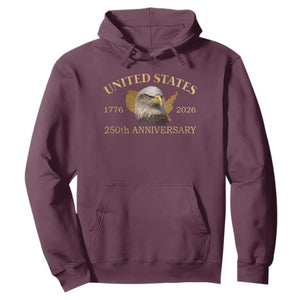 USA 250th Anniversary Hoodie American Map Patriotic 1776-2026 America 250 TS10 Maroon Print Your Wear
