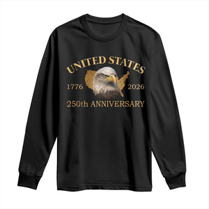 USA 250th Anniversary Long Sleeve Shirt American Map Patriotic 1776-2026 America 250 TS10 Black Print Your Wear