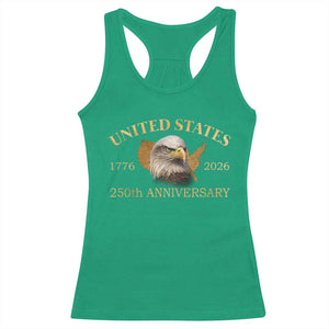 USA 250th Anniversary Racerback Tank Top American Map Patriotic 1776-2026 America 250 TS10 Irish Green Print Your Wear