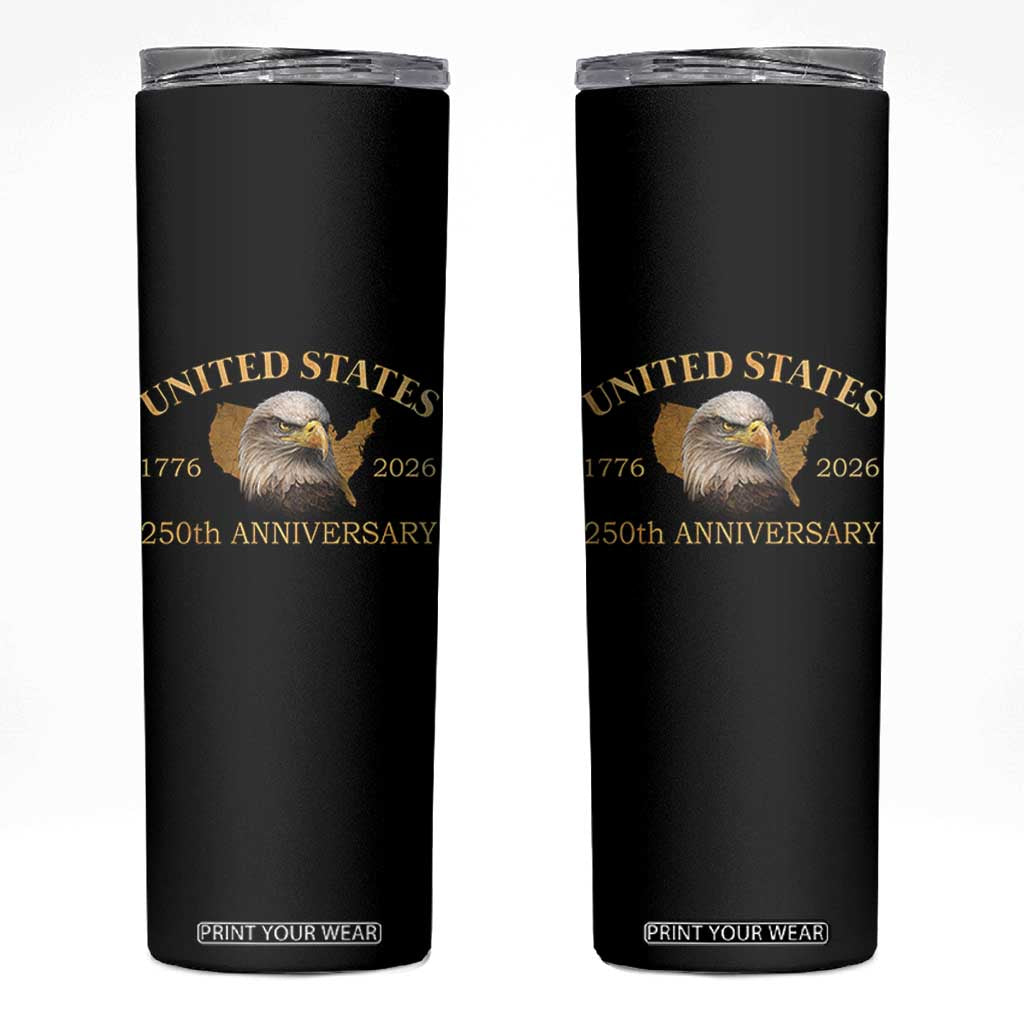 USA 250th Anniversary Skinny Tumbler American Map Patriotic 1776-2026 America 250 TS10 Black Print Your Wear