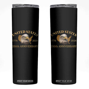 USA 250th Anniversary Skinny Tumbler American Map Patriotic 1776-2026 America 250 TS10 Black Print Your Wear